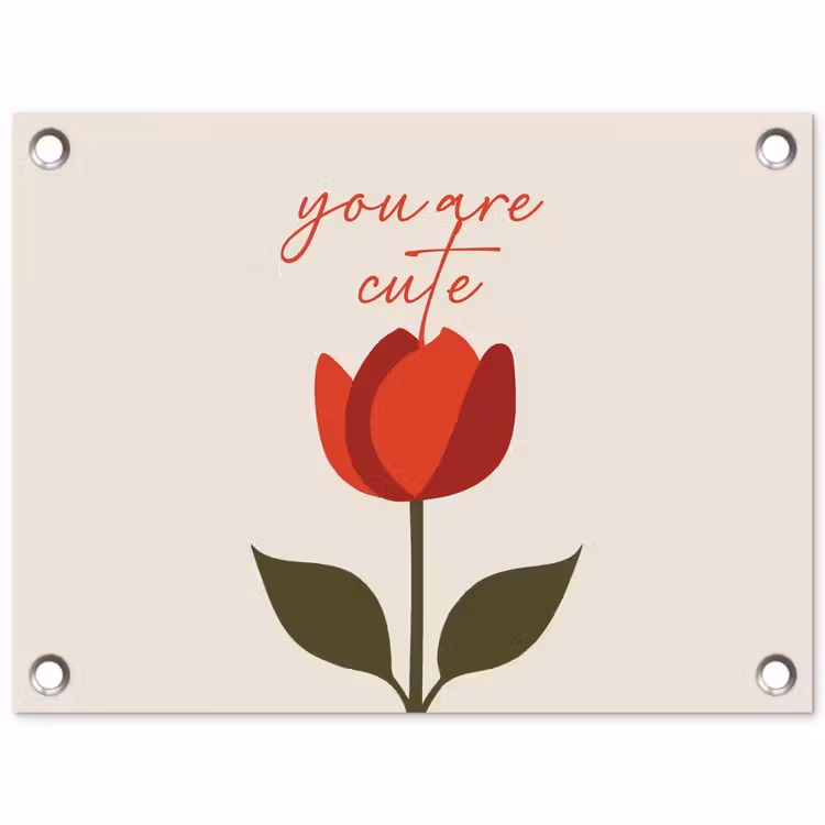 Roos - Rood - Bloem - Valentijn tuinposter los doek klein -3d