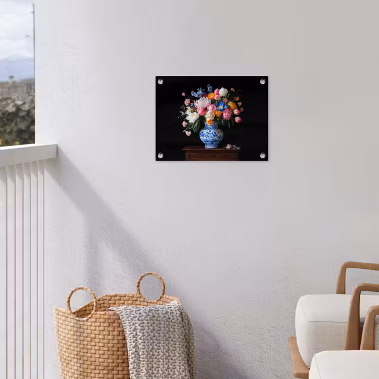 Rozen - Bloemen - Vaas - Boeket tuinposter los doek klein -sfeer8