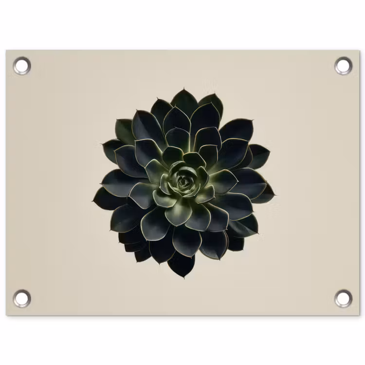 Rozet - Cirkelvormig - Donkergroen tuinposter los doek klein -3d