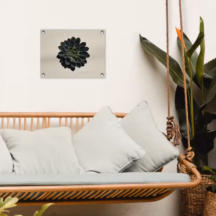 Rozet - Cirkelvormig - Donkergroen tuinposter los doek klein -sfeer7
