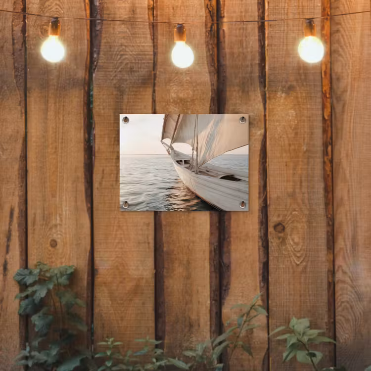 Zeilboot - Zee - Beige - Zon tuinposter los doek klein -sfeer1