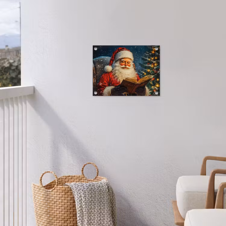 Kerstman - Kerst - Winter - Kerstboom tuinposter los doek klein -sfeer8