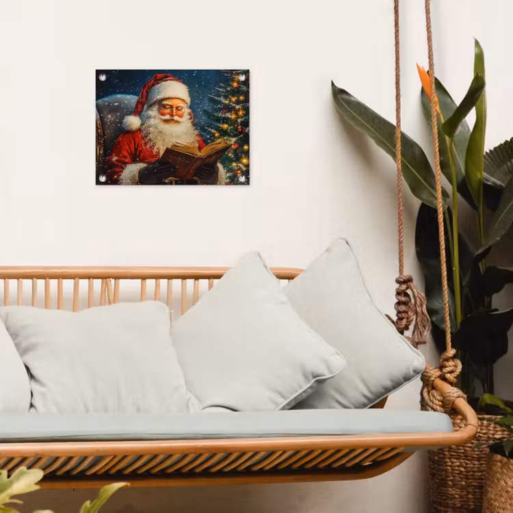 Kerstman - Kerst - Winter - Kerstboom tuinposter los doek klein -sfeer7