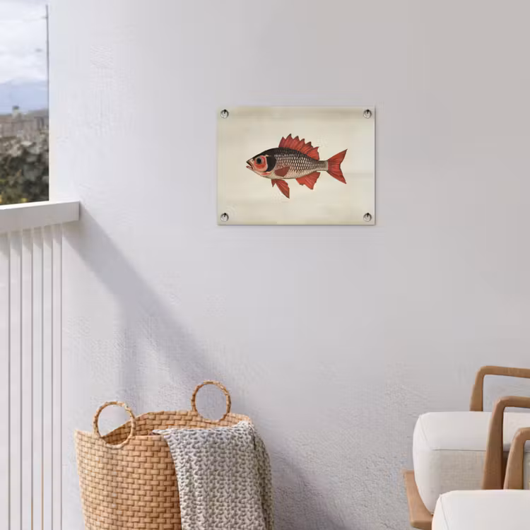 Schubben - Rood - Vis - Vinnen tuinposter los doek klein -sfeer8
