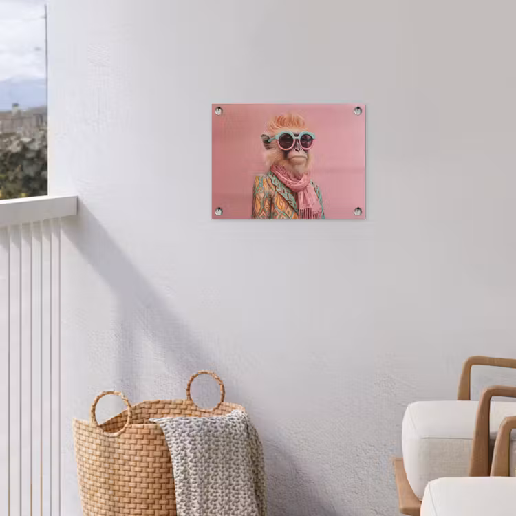 Sjaal - Aap - Zonnebril - Jasje tuinposter los doek klein -sfeer8