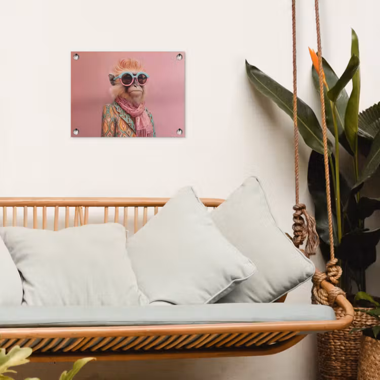 Sjaal - Aap - Zonnebril - Jasje tuinposter los doek klein -sfeer7