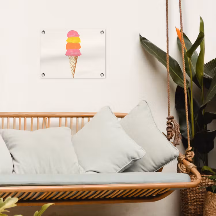 Schepijs - Hoorntje - Illustratie - Minimalistisch tuinposter los doek klein -sfeer7