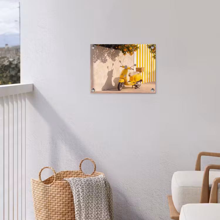 Scooter - Natuur - Zomer - Geel - Mediterraan tuinposter los doek klein -sfeer8