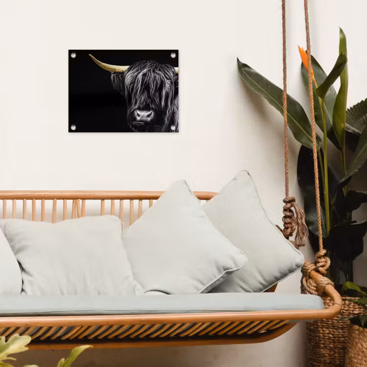 Schotse hooglander - Goud - Vacht - Dieren - Koe tuinposter los doek klein -sfeer7