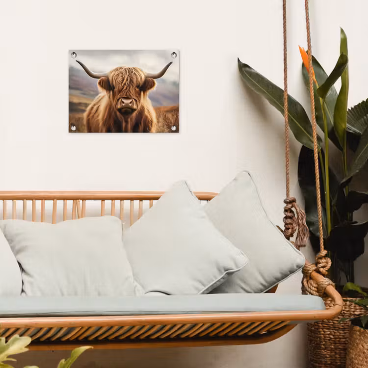 Schotse hooglander - Landschap - Dier tuinposter los doek klein -sfeer7