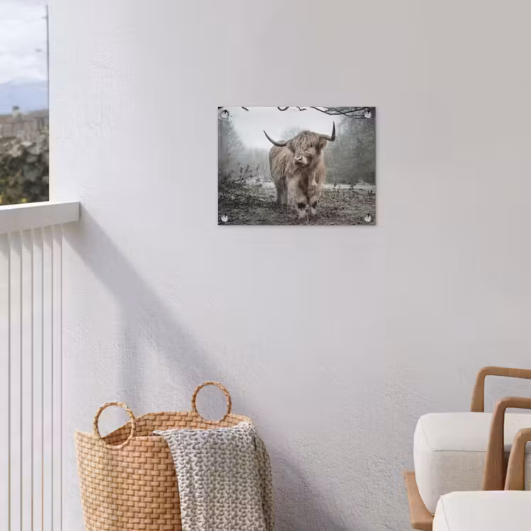 Schotse hooglander - Natuur - Herfst - Dieren - Wild - Bos tuinposter los doek klein -sfeer8