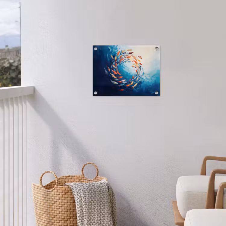 Zee - Vissen - Kleurrijk - Dynamisch tuinposter los doek klein -sfeer8