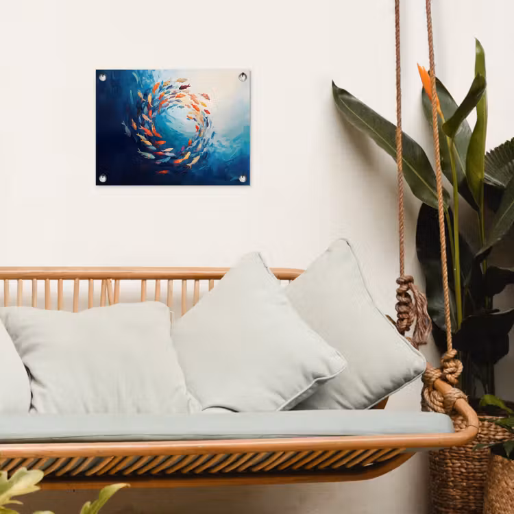 Zee - Vissen - Kleurrijk - Dynamisch tuinposter los doek klein -sfeer7