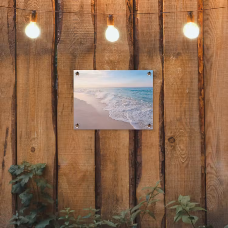 Zee - Golven - Strand - Natuur - Wit tuinposter los doek klein -sfeer1