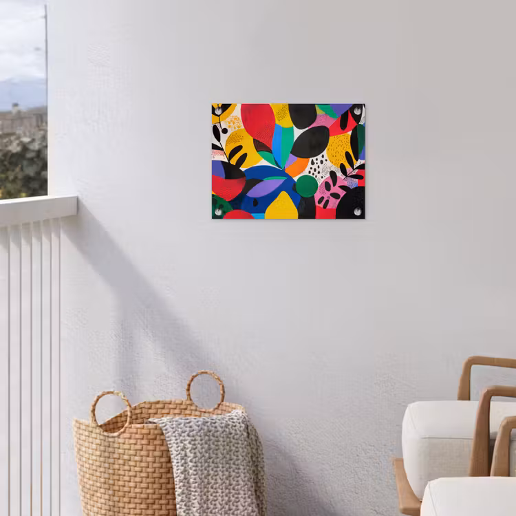 Vormen - Stippen - Kleurrijk tuinposter los doek klein -sfeer8
