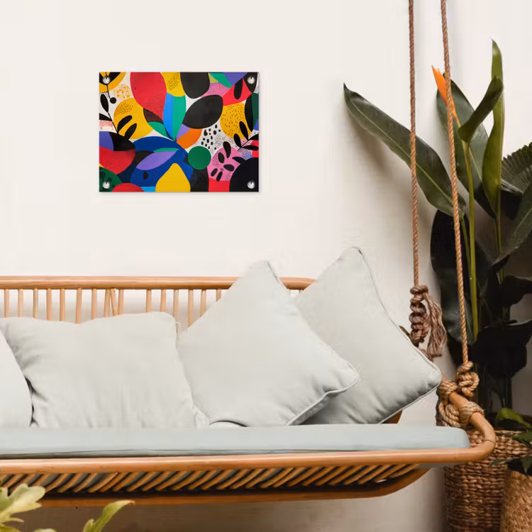 Vormen - Stippen - Kleurrijk tuinposter los doek klein -sfeer7