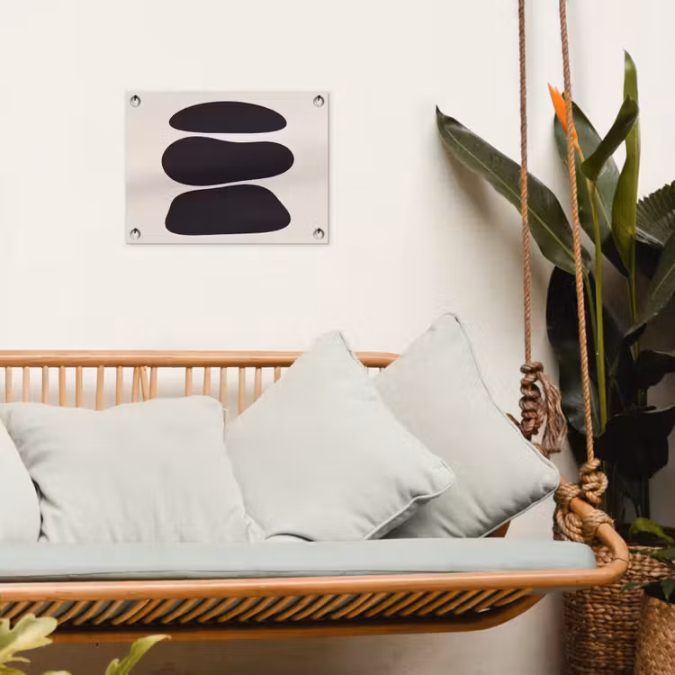 Garden Poster - Shapes - Organic - Black - Vormen - Organisch - Zwart tuinposter los doek klein