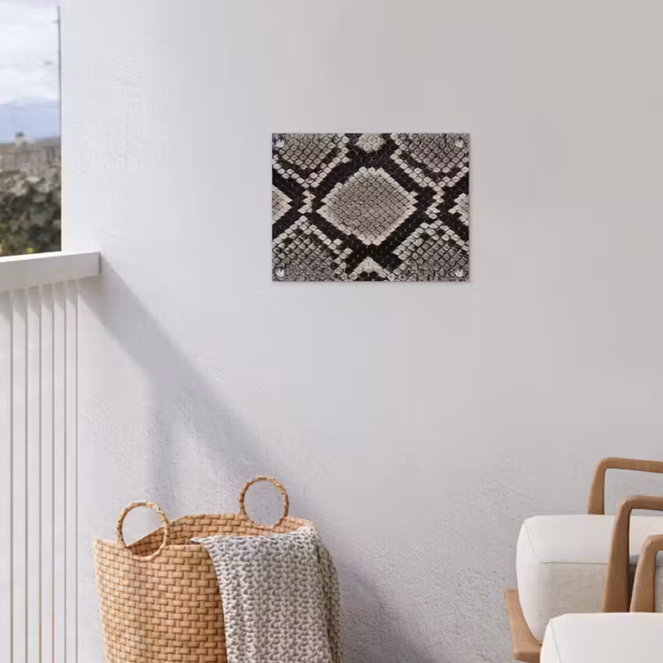 Slangenleer - Patroon - Beige tuinposter los doek klein -sfeer8