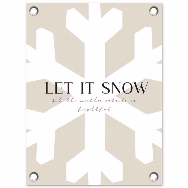 Sneeuw - Japandi - Winter - Decoratie tuinposter los doek klein -3d