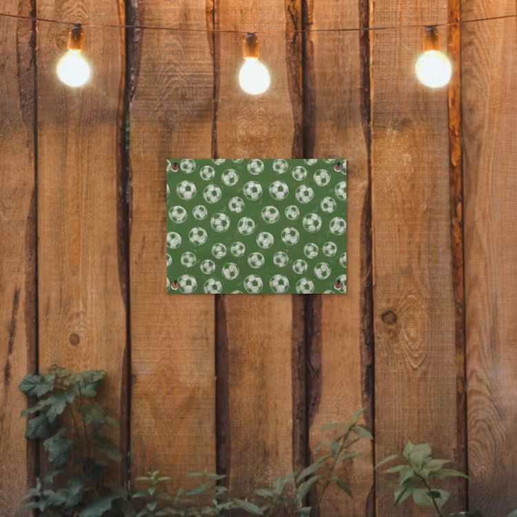 Voetbal - Sport - Groen tuinposter los doek klein 239 -sfeer1