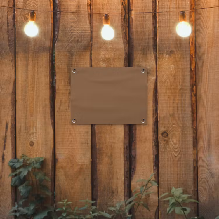 Soft - Walnut - Bruin tuinposter los doek klein 239 -sfeer1