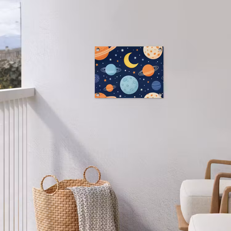 Ruimte - Planeten - Kleurrijk tuinposter los doek klein -sfeer8