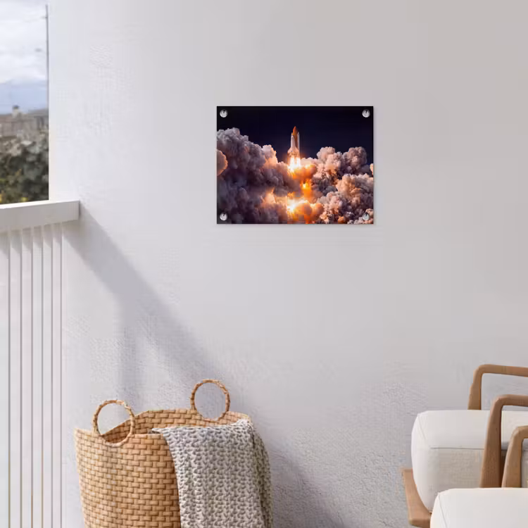 Garden Poster - Spacecraft - Launch - Stars - Ruimtevaartuig - Lancering - Sterren tuinposter los doek klein