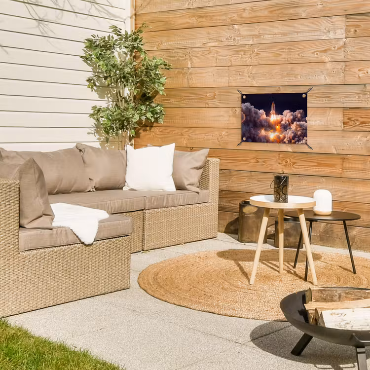 Garden Poster - Spacecraft - Launch - Stars - Ruimtevaartuig - Lancering - Sterren tuinposter los doek klein