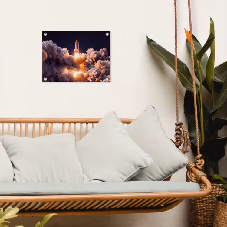 Garden Poster - Spacecraft - Launch - Stars - Ruimtevaartuig - Lancering - Sterren tuinposter los doek klein