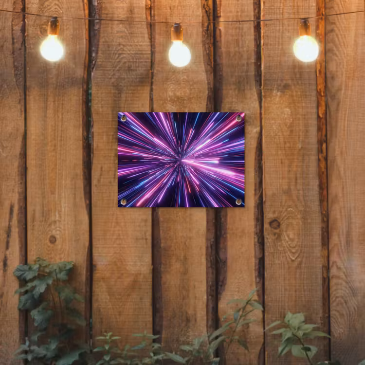 Lichtsnelheid - Ruimte - Roze - Paars tuinposter los doek klein -sfeer1