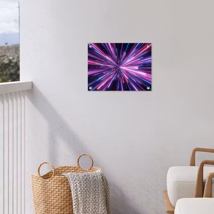 Lichtsnelheid - Ruimte - Roze - Paars tuinposter los doek klein -sfeer8