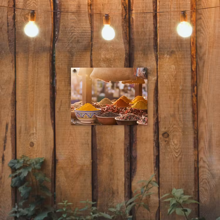 Garden Poster - Spices - Market - Colorful - Specerijen - Markt - Kleurrijk tuinposter los doek klein