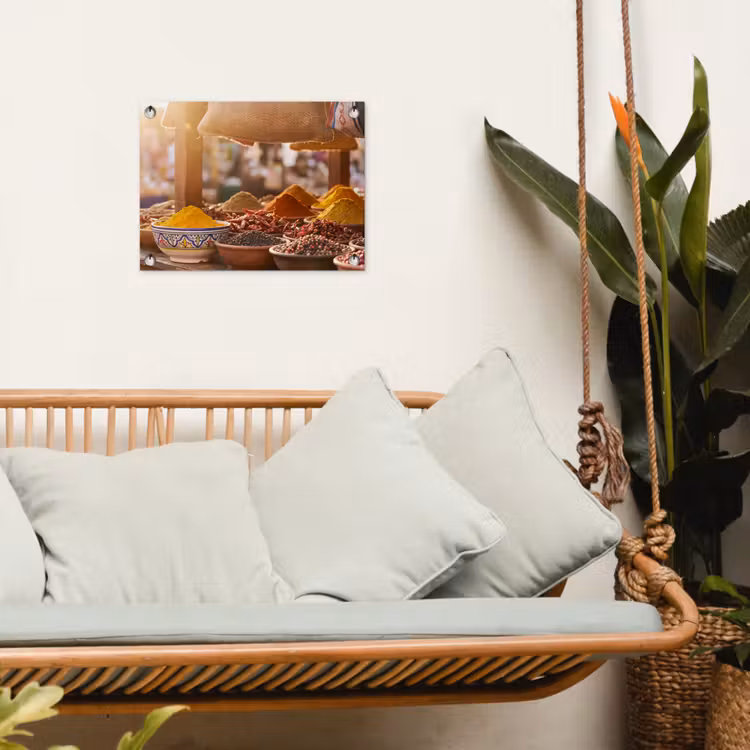 Garden Poster - Spices - Market - Colorful - Specerijen - Markt - Kleurrijk tuinposter los doek klein