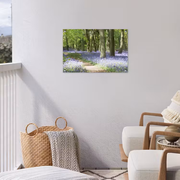Lente bos met blauwe bloemen tuinposter los doek klein -sfeer8