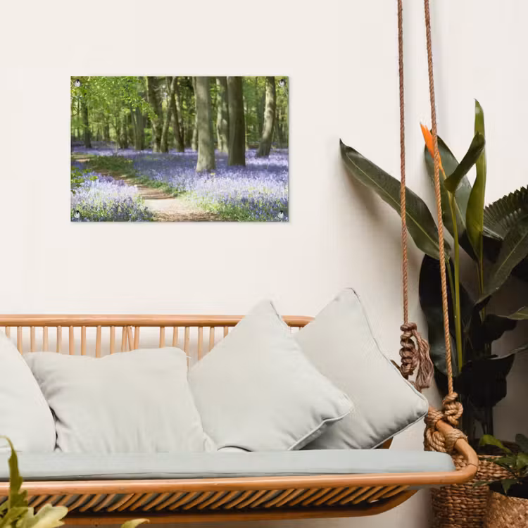 Lente bos met blauwe bloemen tuinposter los doek klein -sfeer7