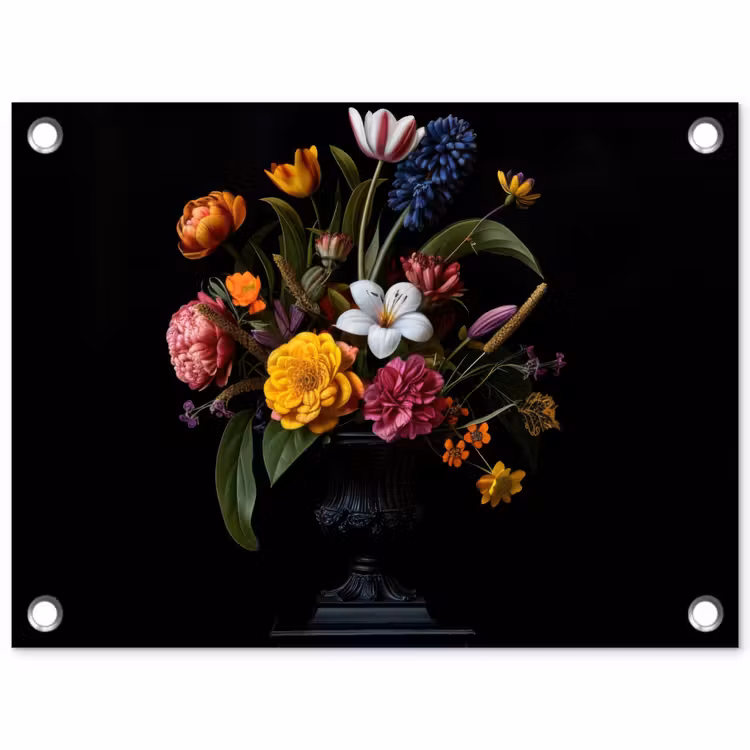 Lente - Bloemen - Klassiek - Vaas tuinposter los doek klein -3d