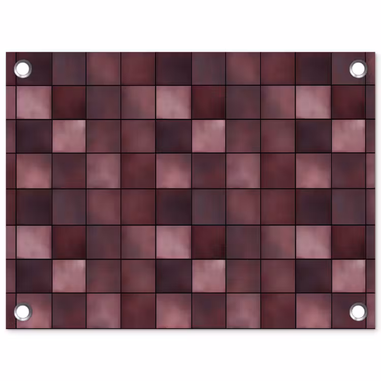 Vierkant - Tegel - Patroon - Paars tuinposter los doek klein 239 -3d