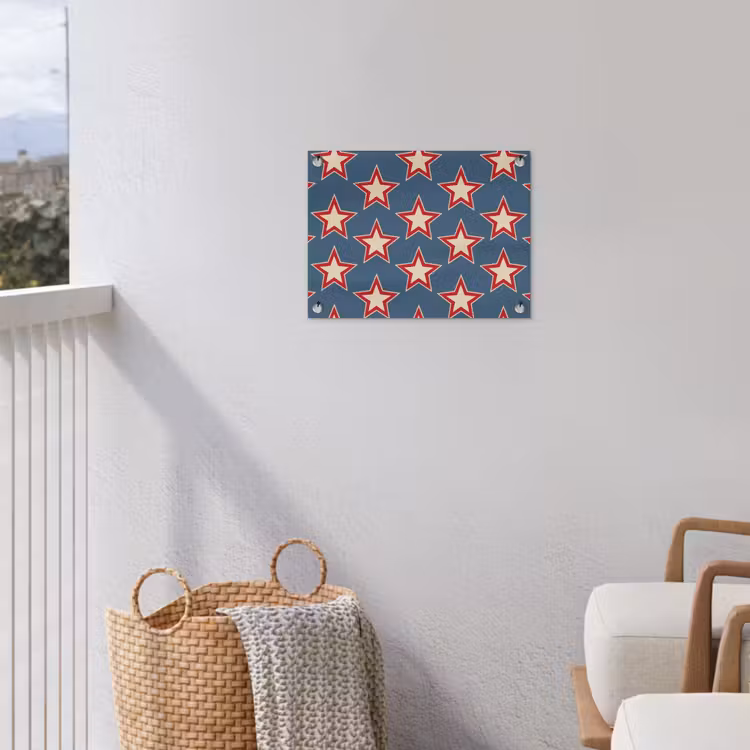 Ster - Klassiek - Blauw tuinposter los doek klein 239 -sfeer8