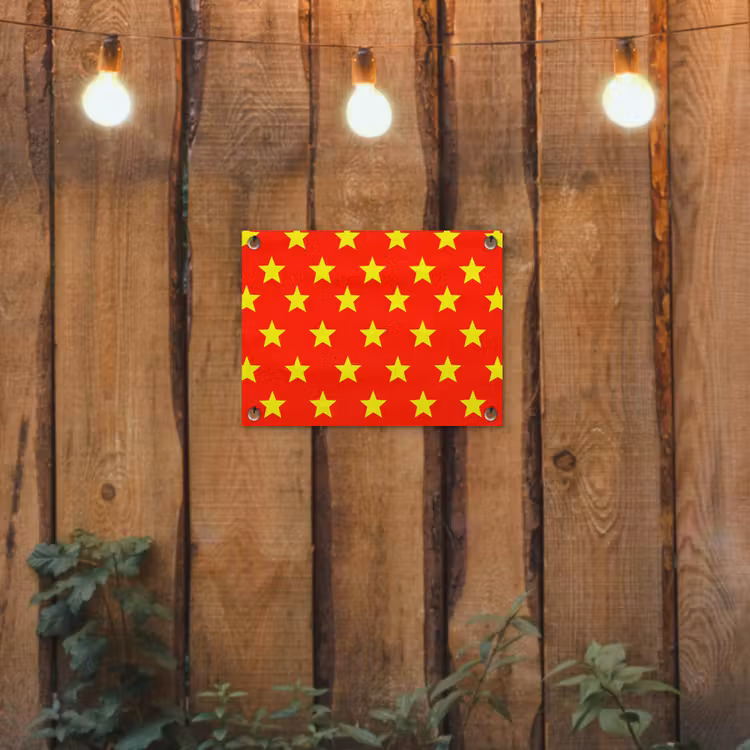 Ster - Patroon - Geel tuinposter los doek klein 239 -sfeer1