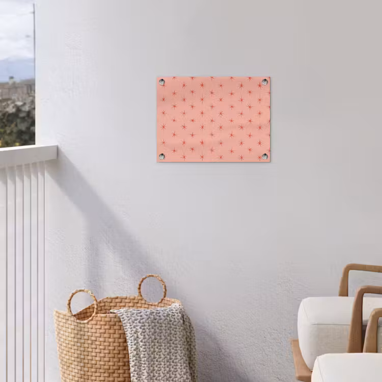 Sterretjes - Patroon - Oranje tuinposter los doek klein 239 -sfeer8