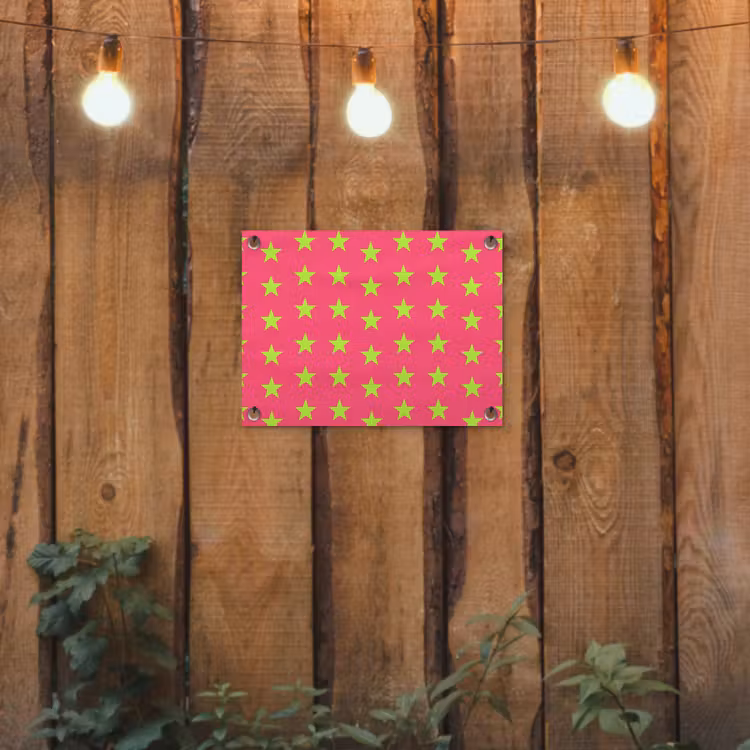 Sterren - Patroon - Roze tuinposter los doek klein 239 -sfeer1