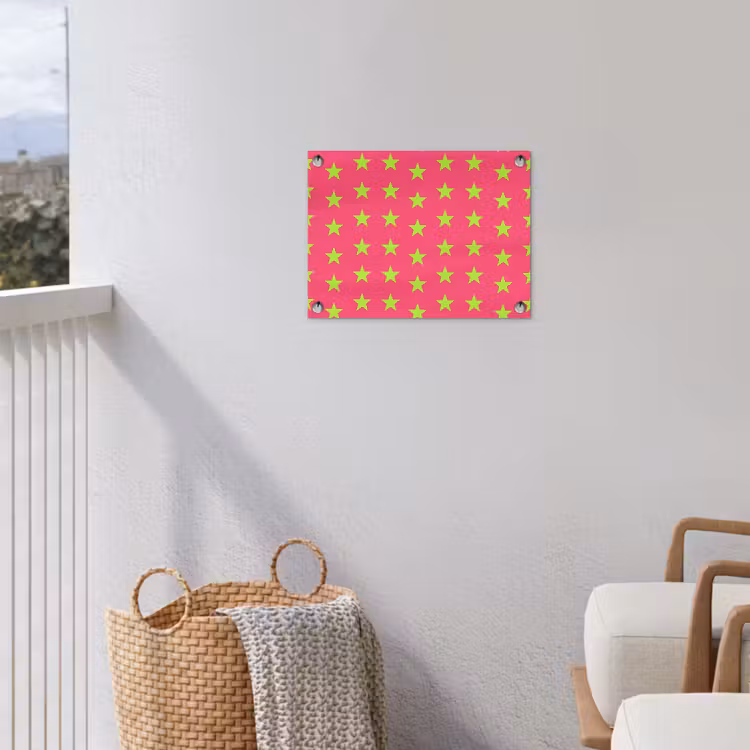 Sterren - Patroon - Roze tuinposter los doek klein 239 -sfeer8
