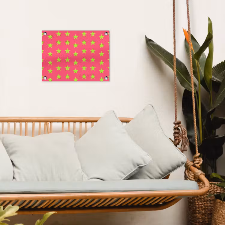 Sterren - Patroon - Roze tuinposter los doek klein 239 -sfeer7