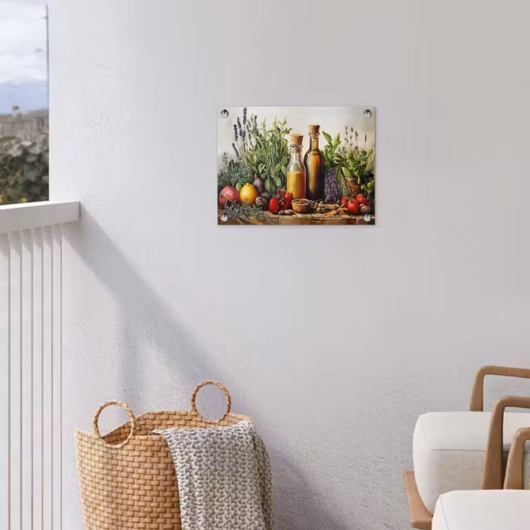 Stilleven - Kruiden - Specerijen - Fruit - Kleurrijk tuinposter los doek klein -sfeer8
