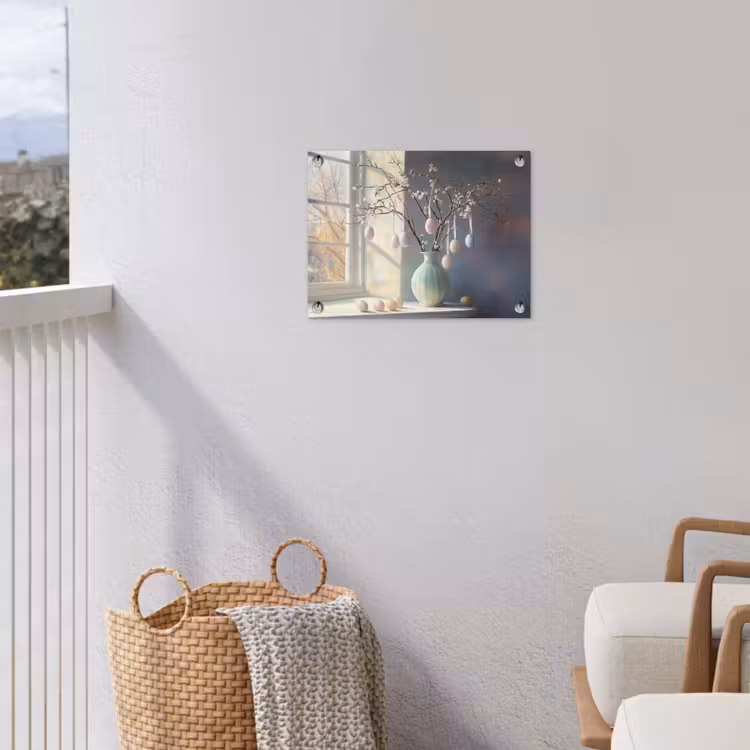 Stilleven - Vaas - Paastak tuinposter los doek klein -sfeer8
