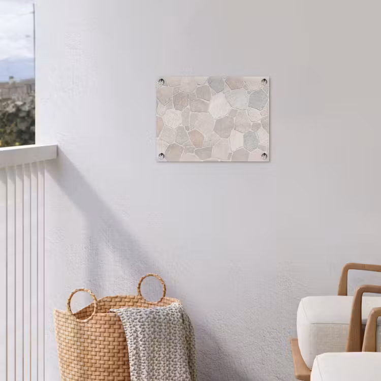 Steen - Patroon - Textuur - Beige tuinposter los doek klein -sfeer8