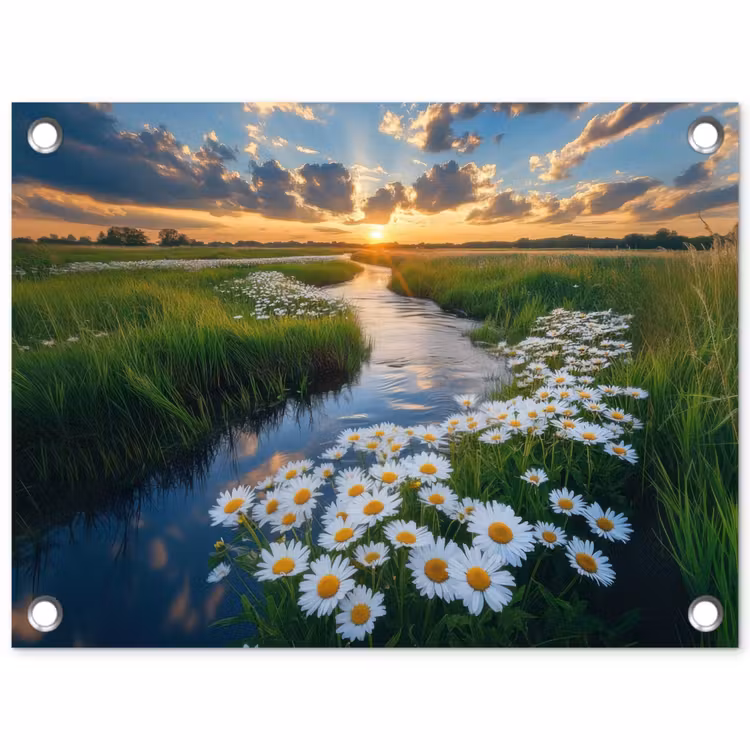 Beekje - Landschap - Margriet tuinposter los doek klein -3d