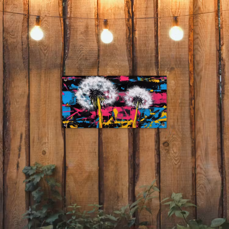 Street Art - Kleurrijk - Muur tuinposter los doek klein -sfeer1