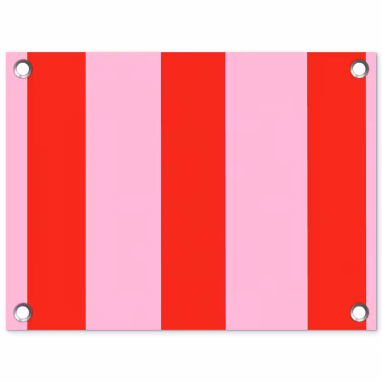 Strepen - Klassiek - Roze tuinposter los doek klein 239 -3d
