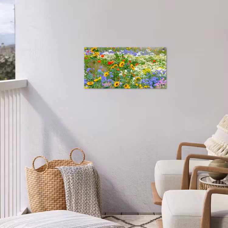 Zomerbloemen in volle bloei tuinposter los doek klein -sfeer8